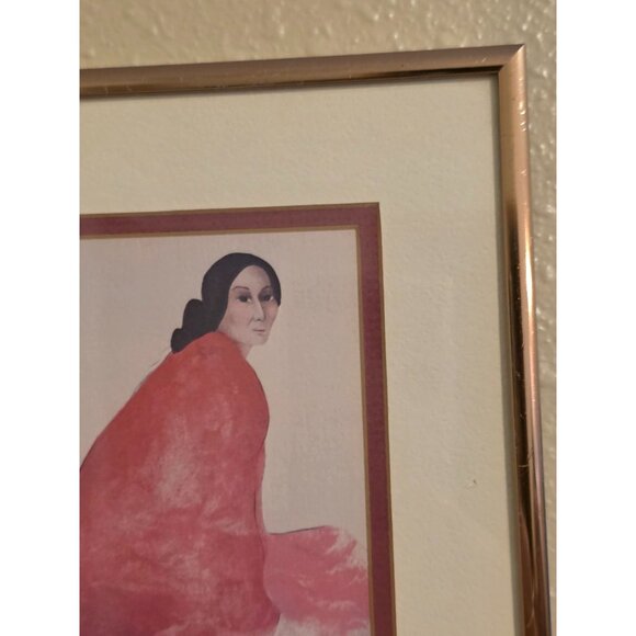 R.C. Gorman Framed Print Titled "Yol Nu Bah" Signed 1972 Haag Art Arizona 7x8 - Picture 9 of 10